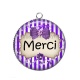 Pendentif Cabochon Argent - merci