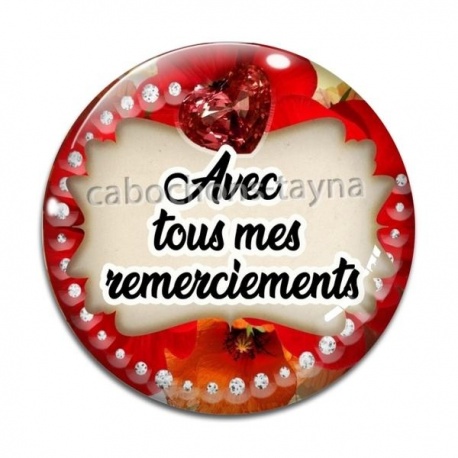 Cabochon Verre - avec tout mes remerciements