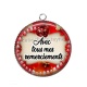 Pendentif Cabochon Argent - avec tout mes remerciements