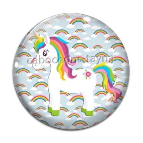 Cabochon Verre - licorne