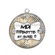 Pendentif Cabochon Argent - moi pipelette et alors