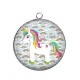 Pendentif Cabochon Argent - licorne