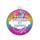 Pendentif Cabochon Argent - princesse en baskets