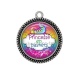 Pendentif Cabochon Argent - princesse en baskets