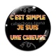 Cabochon Verre - c'est simple je suis une chieuse