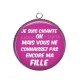 Pendentif Cabochon Argent - je suis chiante mais vous ne connaissez pas encore ma fille