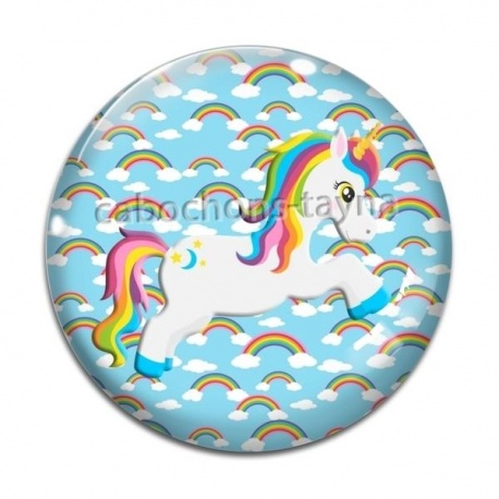 Cabochon Verre - licorne
