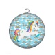 Pendentif Cabochon Argent - licorne