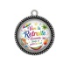 Pendentif Cabochon Argent - vive la retraite, farniente, sieste et petit cocktail