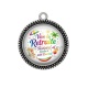 Pendentif Cabochon Argent - vive la retraite, farniente, sieste et petit cocktail