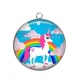Pendentif Cabochon Argent - licorne