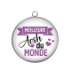 Pendentif Cabochon Argent - meilleur  AESH du monde