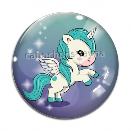 Cabochon Verre - licorne