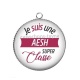 Pendentif Cabochon Argent - Je suis une AESH super classe
