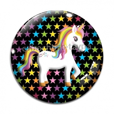 Cabochon Verre - licorne