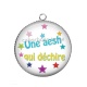 Pendentif Cabochon Argent - une AESH qui déchire