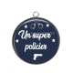 Pendentif Cabochon Argent - un super policier