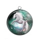 Pendentif Cabochon Argent - licorne