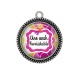 Pendentif Cabochon Argent - une AESH formidable