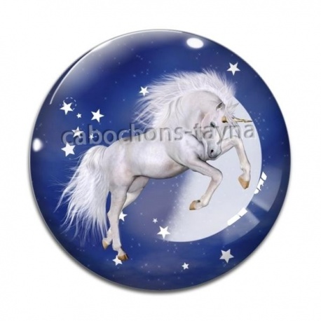 Cabochon Verre - licorne
