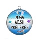 Pendentif Cabochon Argent - A ma AESH préférée