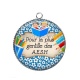 Pendentif Cabochon Argent - Pour la plus gentille des AESH