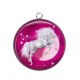 Pendentif Cabochon Argent - licorne