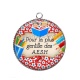 Pendentif Cabochon Argent - Pour la plus gentille des AESH