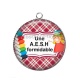 Pendentif Cabochon Argent - une AESH formidable