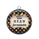 Pendentif Cabochon Argent - une AESH formidable