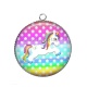 Pendentif Cabochon Argent - licorne