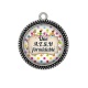 Pendentif Cabochon Argent - une AESH formidable