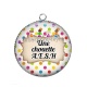 Pendentif Cabochon Argent - une chouette AESH