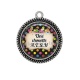 Pendentif Cabochon Argent - une chouette AESH