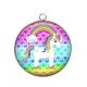 Pendentif Cabochon Argent - licorne