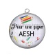 Pendentif Cabochon Argent - pour une super AESH