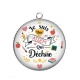 Pendentif Cabochon Argent - je suis une atsem qui déchire