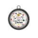 Pendentif Cabochon Argent - je suis une atsem qui déchire