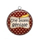 Pendentif Cabochon Argent - une atsem géniale