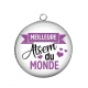 Pendentif Cabochon Argent - meilleure atsem du monde