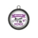 Pendentif Cabochon Argent - meilleure atsem du monde