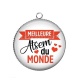 Pendentif Cabochon Argent - meilleure atsem du monde