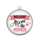 Pendentif Cabochon Argent - meilleure atsem du monde