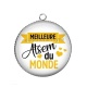 Pendentif Cabochon Argent - meilleure atsem du monde