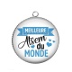 Pendentif Cabochon Argent - meilleure atsem du monde