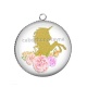 Pendentif Cabochon Argent - licorne