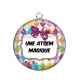 Pendentif Cabochon Argent - une atsem magique