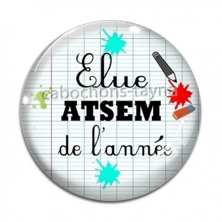 Cabochon Verre - élue atsem de l'année