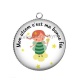Pendentif Cabochon Argent - mon atsem c'est ma bonne fée