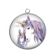 Pendentif Cabochon Argent - licorne